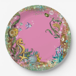 Girls Under The Sea Paper Plate