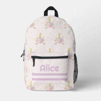 Girls Unicorn Monogrammed Backpack
