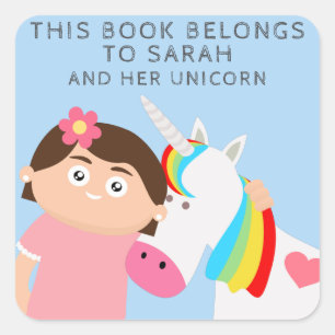 Girls Unicorn Square Sticker