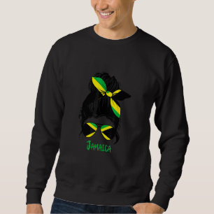 Girls' Unkempt Hair Jamaican Flag Strong Female La Sweatshirt