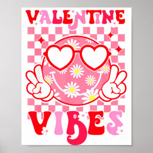Girls Valentines Day Cute Smile Face Valentine Vib Poster