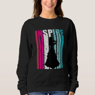 Girls Violin Silhouette Cute Fan Womens Cool Music Sweatshirt