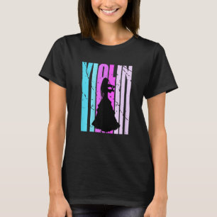 Girls Violin Silhouette Daughter Female Violinist  T-Shirt