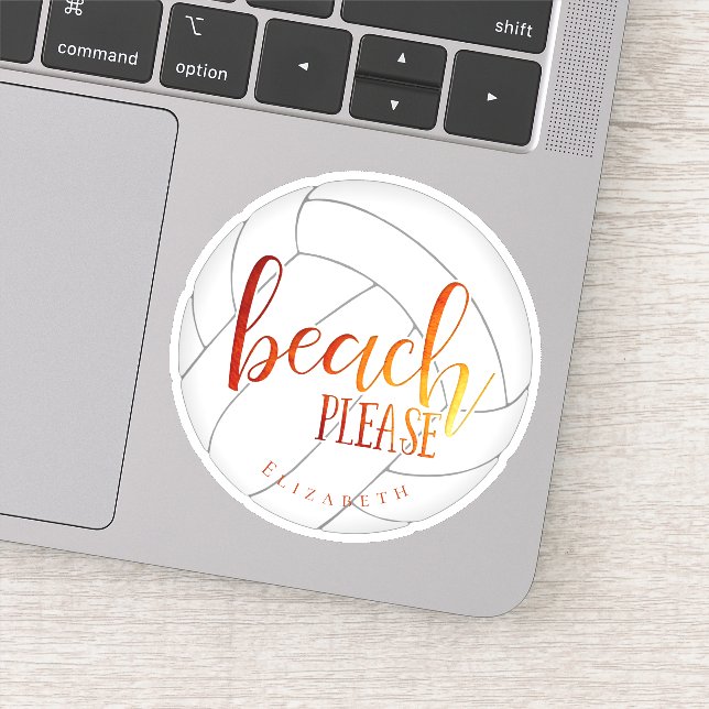 girls' volleyball "beach please" typography (Detail)