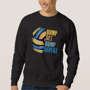 Girls Volleyball Bump Set Spike Repeat Blue Purple Sweatshirt