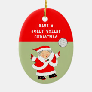 Girls Volleyball Christmas Collectable Ceramic Ornament