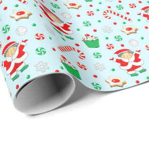 Girls Volleyball Christmas Holiday Wrapping Paper