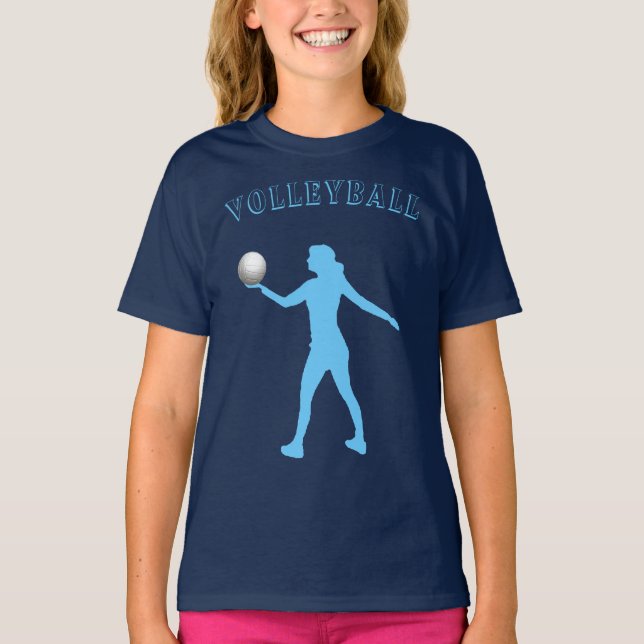 Girls Volleyball T-Shirt w/ Her Name (Front)