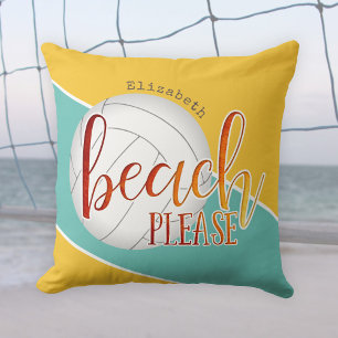 girls' volleyball trendy “beach please” cushion