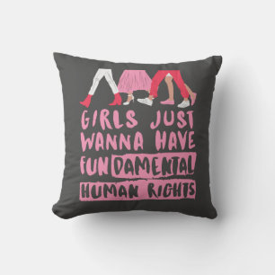 Girls Want Fundamental Rights Word Art   Cushion