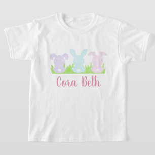 Girl's Watercolor Easter Bunny T-Shirt