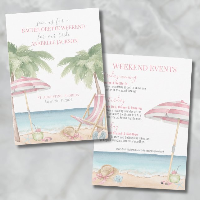 Girls Weekend Beach Bachelorette Invitation (Girls Weekend Beach Bachelorette Invitation)