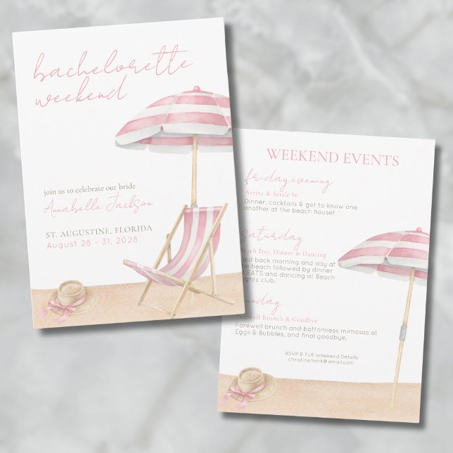 Girls Weekend Beach Bachelorette Party Invitation (Girls Weekend Beach Bachelorette Party Invitation)