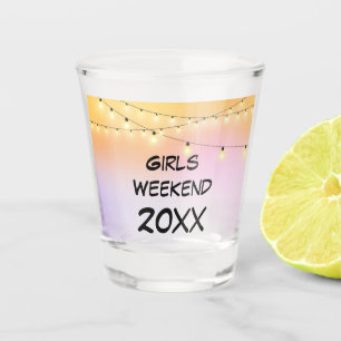 Girls Weekend Cafe Lights with Year Shot Glass