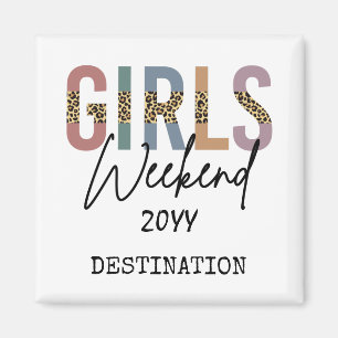 Girls Weekend Cheetah Print Girls trip getaway Magnet