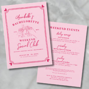 Girls Weekend Cocktail Social Club Bachelorette Invitation