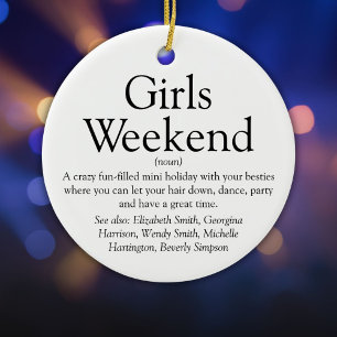 Girls Weekend Definition Personalised  Ceramic Ornament