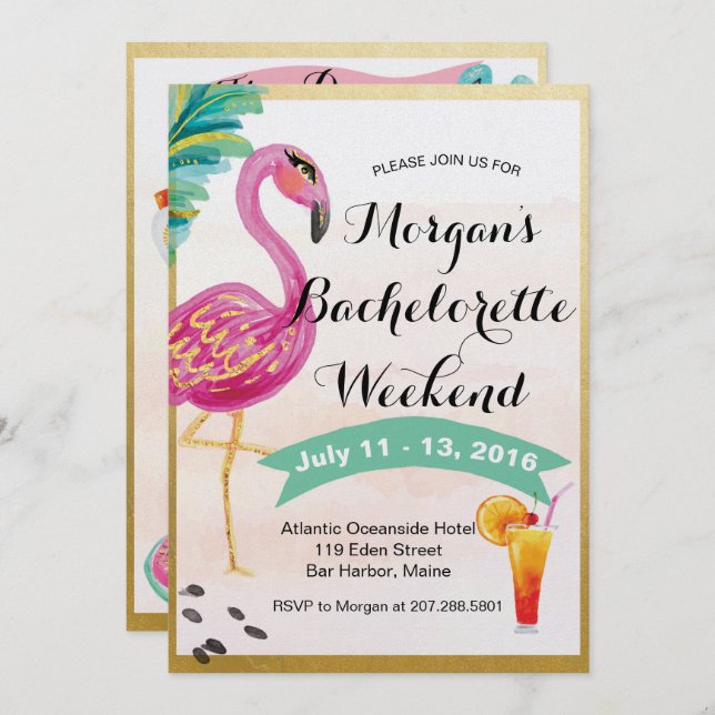 Girls Weekend Itinerary Invitation (Front/Back)