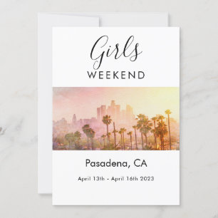 Girls Weekend LA Bachelorette Trip  Invitation