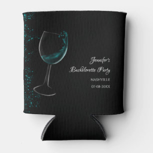 Girls weekend mocktail bachelorette party blue can cooler