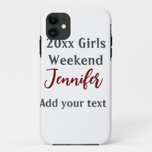 Girls weekend party add name text city simple mini iPhone 11 case