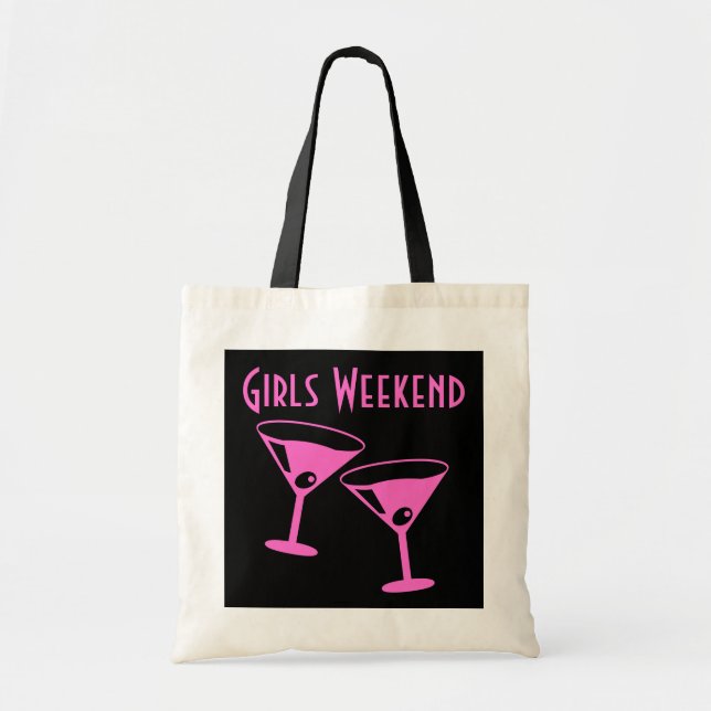 Girls weekend party bag with pink cocktail glasses (Front)
