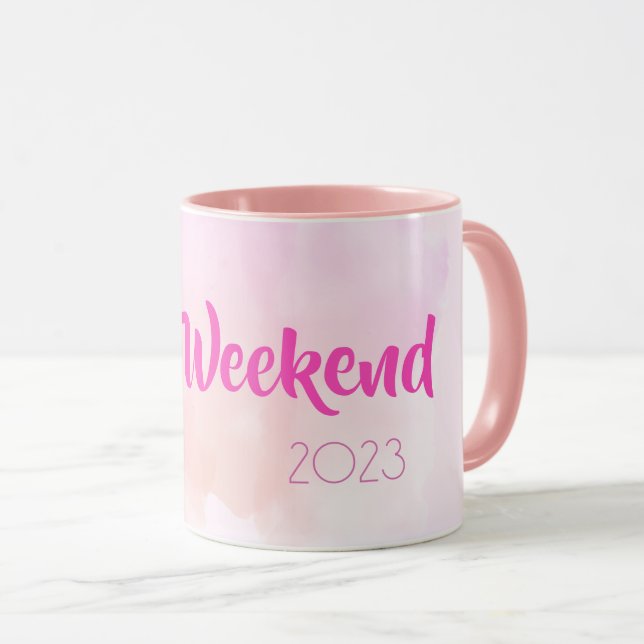 Girls Weekend Pink Watercolour Fun Custom Gift Mug (Front Right)