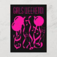 Girls weekend postcards | Neon pink