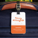 Girls Weekend Retro Bachelorette Party Bride Luggage Tag<br><div class="desc">Start the party weekend right with this fun and retro Girls Weekend luggage tag that is perfect for bachelorette and birthday parties! Features a 70's inspired groovy orange daisies and a trendy and retro-modern inspired font. Easily customise with your city and state, name, email, and phone number using the personalisation...</div>