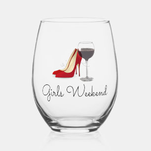 Girls Weekend Stemless Wine Glass