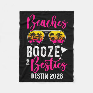 Girls Weekend Trip Destin 2026 Beaches Booze Ies Fleece Blanket