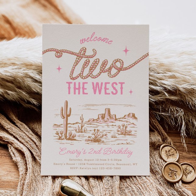 Girl's Western 2nd Birthday Invitation (Creator Uploaded)