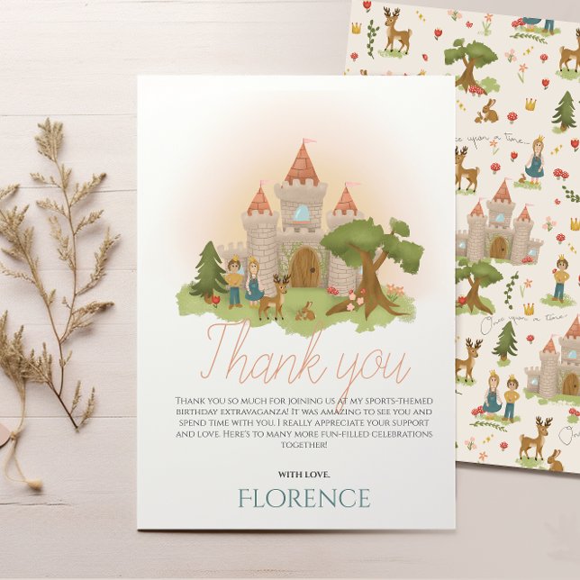 Girls Whimsical Fairytale Kids Birthday Thank You Card (Creator Uploaded)