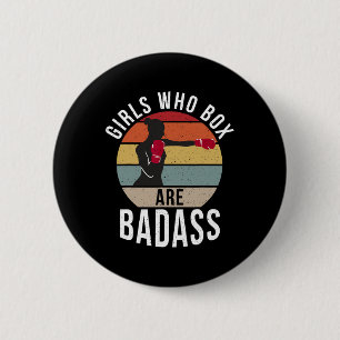 Girls Who Box Are Bad Sport Fighting Boxer 6 Cm Round Badge
