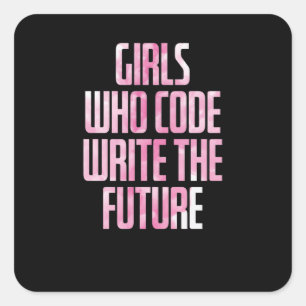 Girls Who Code Write The Future PC Square Sticker