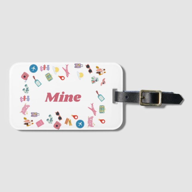 Girls who love to explore luggage tag (Front Horizontal)
