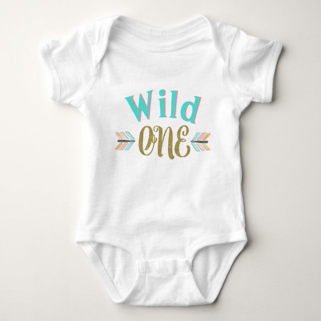 Girls Wild One 1st Birthday Shirts (Front)