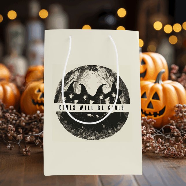 "Girls Will Be Girls | Cute Witch-Themed  Medium Gift Bag (Creator Uploaded)