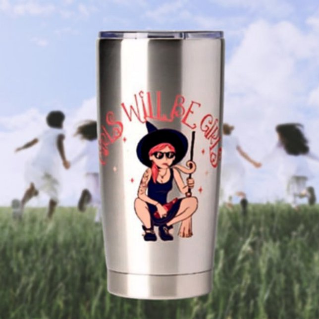 Girls Will Be Girls | Feminist Witch Thermal Insulated Tumbler (Creator Uploaded)