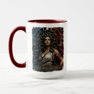 Girls Will Be Girls Medusa Feminist Goddess Art Mug