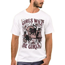 Girls Will Be Girls Vintage Gothic Black Cats Coqu