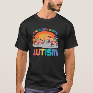Girls with Grit and Autism Puzzle Piece Autism Gir T-Shirt