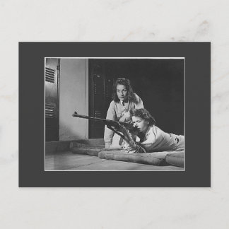 Girls with Guns, 1940s Postcard