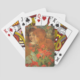 Girls With Red Poppies (by George Henry) Playing Cards