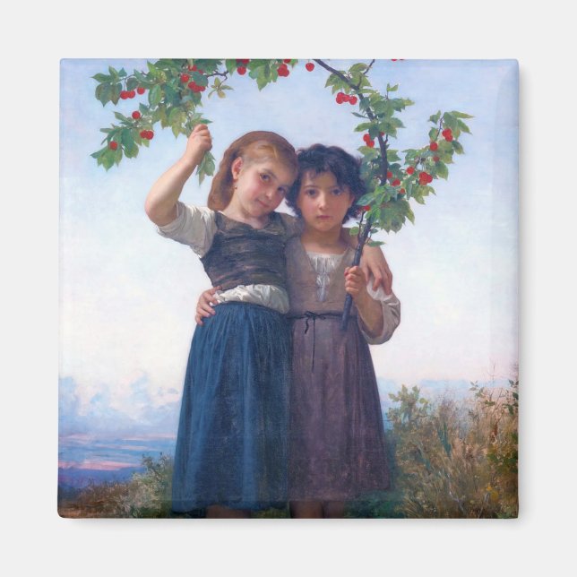 Girls with The Cherry Branch, Bouguereau Magnet (Front)