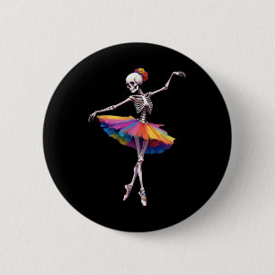Girls Women Halloween Dancing Skeleton Rainbow Lle 6 Cm Round Badge