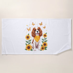 Girls Women Mom Cavalier King Charles Spaniel Dog Beach Towel