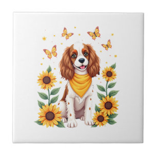 Girls Women Mom Cavalier King Charles Spaniel Dog Ceramic Tile