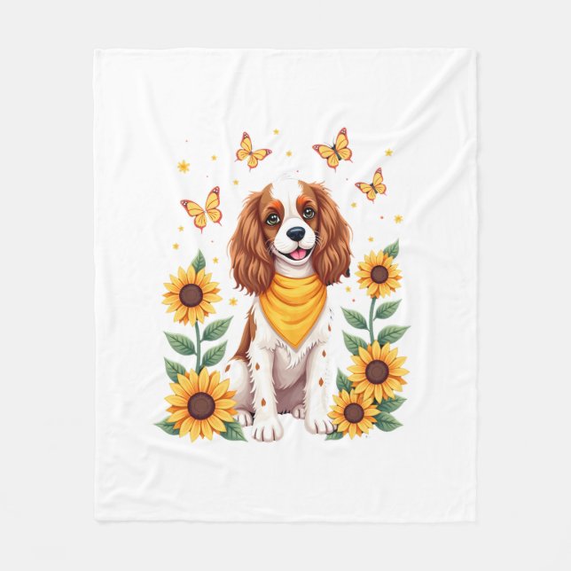Girls Women Mom Cavalier King Charles Spaniel Dog  Fleece Blanket (Front)