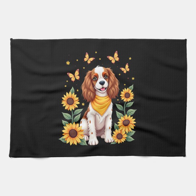 Girls Women Mom Cavalier King Charles Spaniel Dog  Tea Towel (Horizontal)